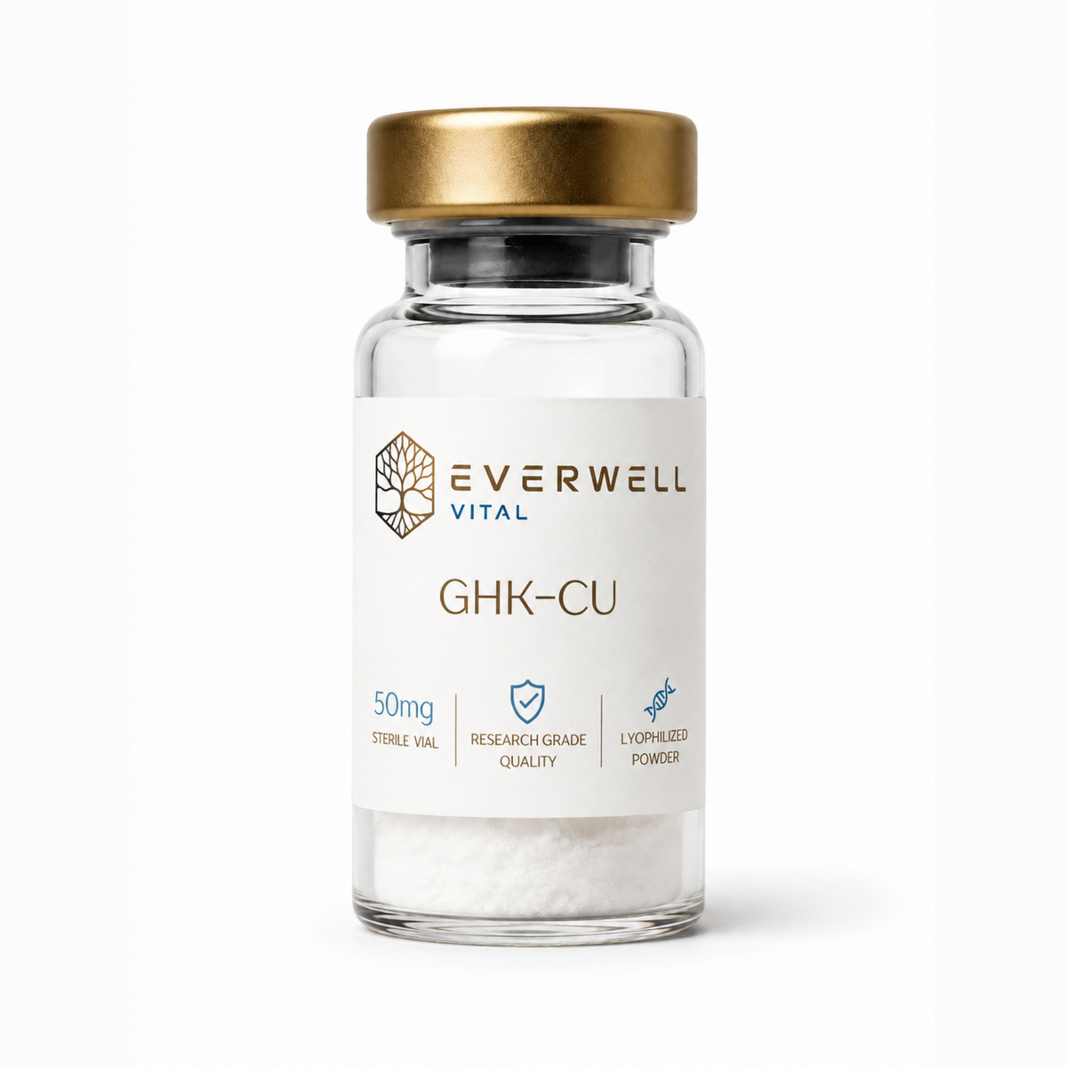 GHK-Cu (Glycyl-L-Histidyl-L-Lysine Copper Complex) is a naturally occurring tripeptide copper complex studied in regenerative biology and dermatological research for its roles in collagen synthesis, wound healing, tissue remodelling, antioxidant activity, and anti-inflammatory pathways.&nbsp;